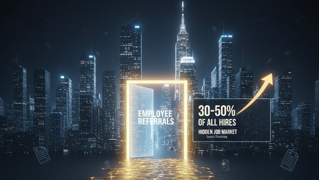 Job referrals constitute 30-50% of US job hires