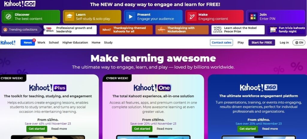 Kahoot dashboard, digital skills for teachers