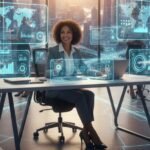 tech professional interacting with tech devices, top essential tech skills for non-tech professionals