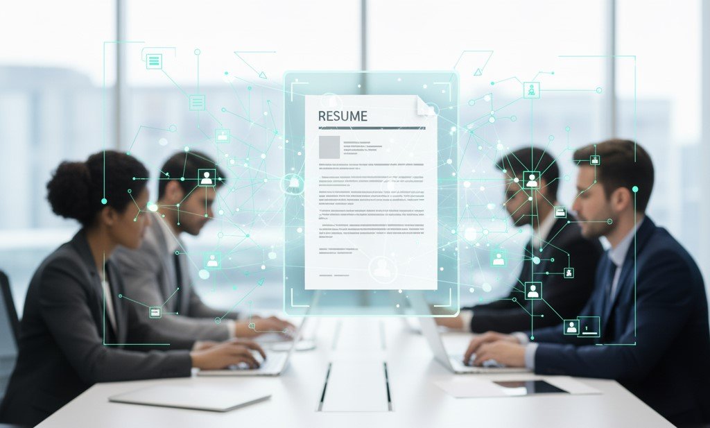 Interview panel looking at applicant's resume