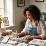 young educator working online, top side income ideas for teachers