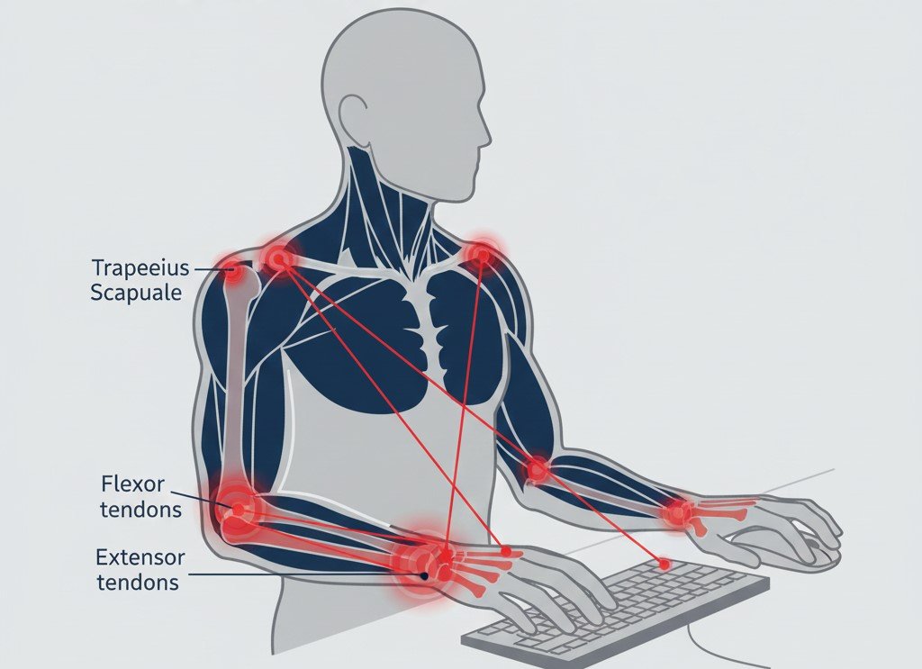 Wrist and shoulder pain when typing