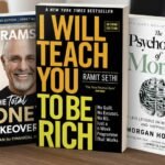 A collage of book covers: I will teach you to be rich, the psychology of money, and complete money makeover—top personal finance books