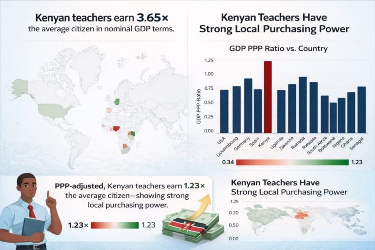 Kenyan teachers salary ppp ratio against other countries. Are Kenyan teachers underpaid