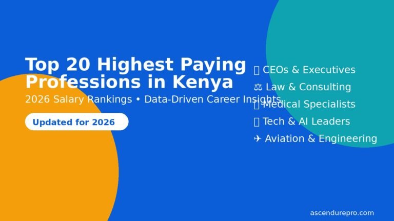 infographic of top 20 highest paying jobs in Kenya