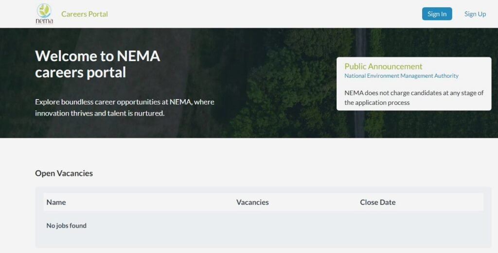 NEMA recruitment portal