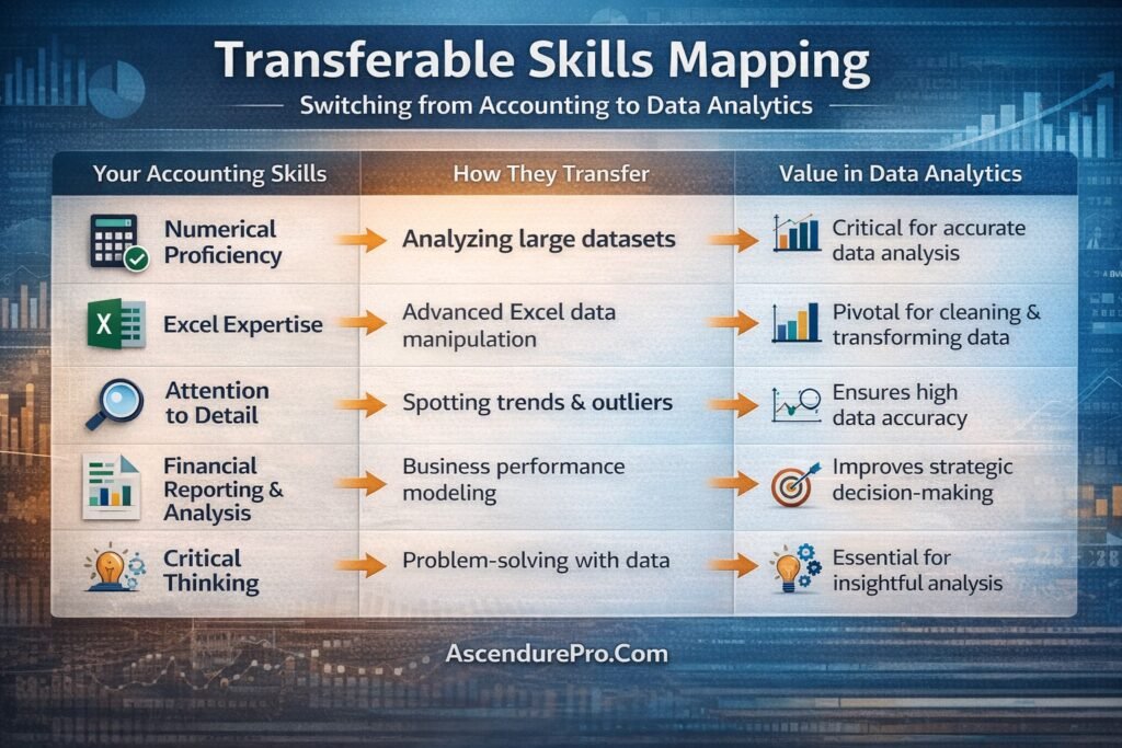 Transferrable skills mapping when moving from accounting to data analytics