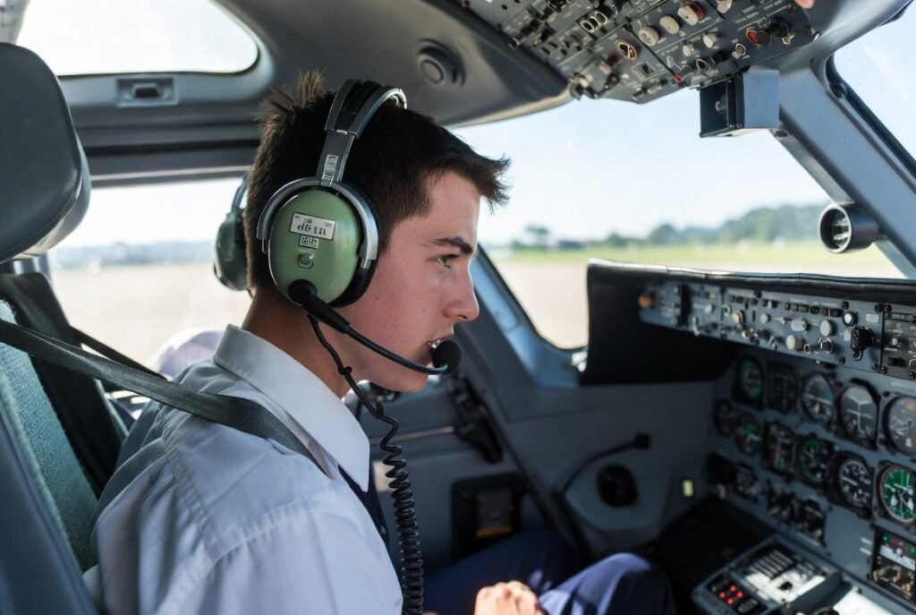 Pilot in an aircraft