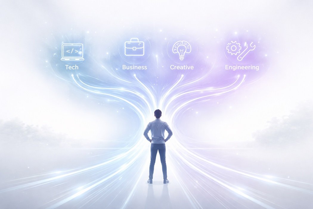 A glowing branching roadmap showing multiple career directions.