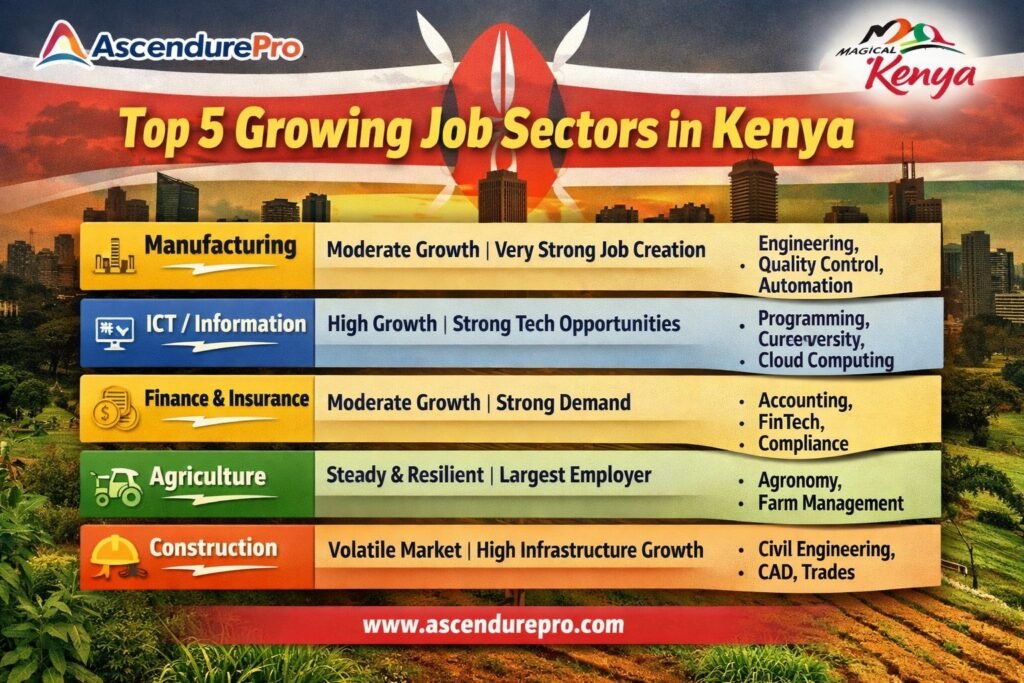 fastest growing sectors in Kenya for jobs