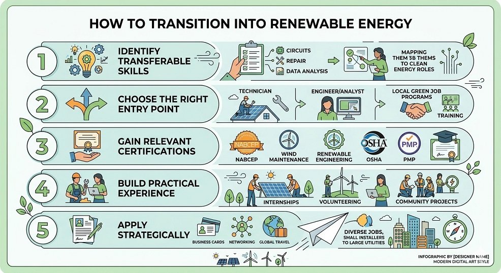 how to transition into careers in renewable energy