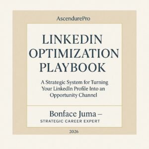 What’s Inside graphic for the LinkedIn Optimization Playbook showing sections on headline writing, About section strategy, profile keywords, content tips, networking, and final profile review.