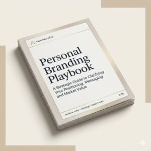 Premium mockup of the Personal Branding Playbook by AscendurePro with an elegant ivory, beige, champagne gold, and charcoal editorial design.